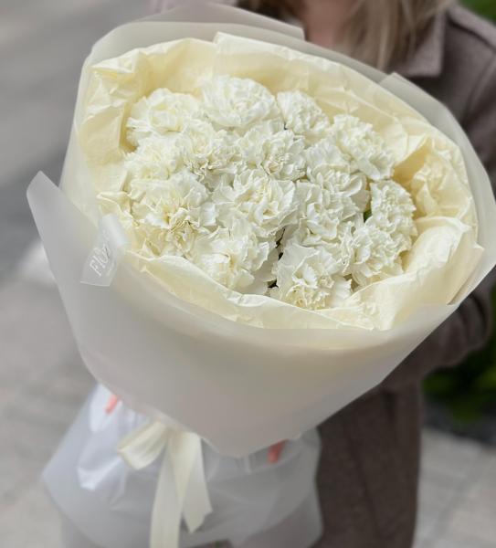 Моно букет из белых диантусов 146