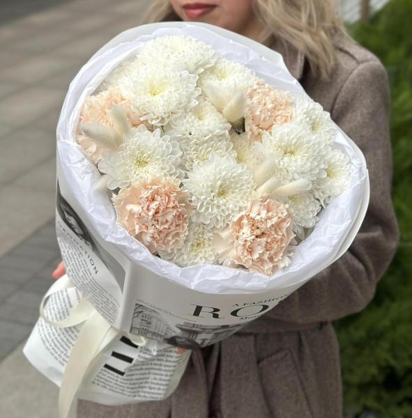 Кустовые хризантемы с диантусами 008