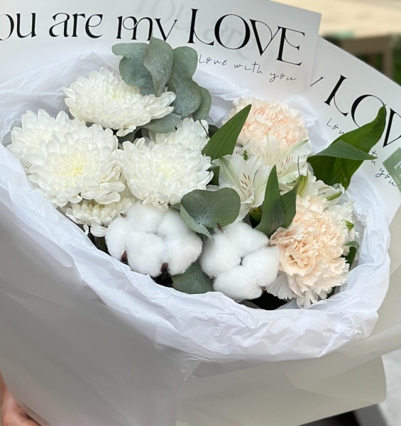 Ассорти букет Воздушный с хлопком 004