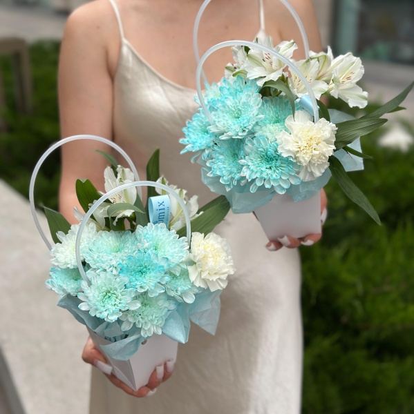 Голубая мини-сумочка 084