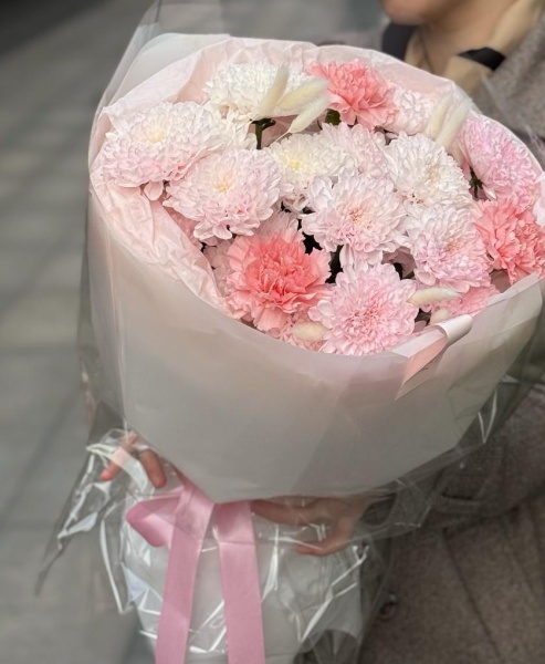 Хризантемки розовые с диантусами 135